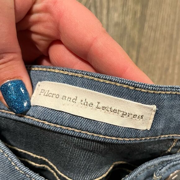 Pilcro and the Letterpress Serif Jeans Straight Leg Mid Rise Light Wash Size 28 - Picture 8 of 12